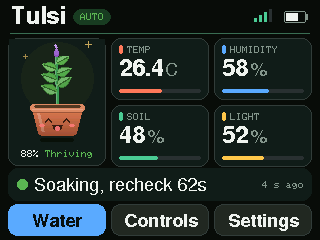 Aurora Remote live plant dashboard in the dark theme